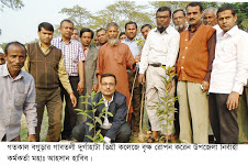 গাবতলীর দুর্গাহাটা ডিগ্রি কলেজে বকুল ফুলসহ বিভিন্ন চারা রোপন